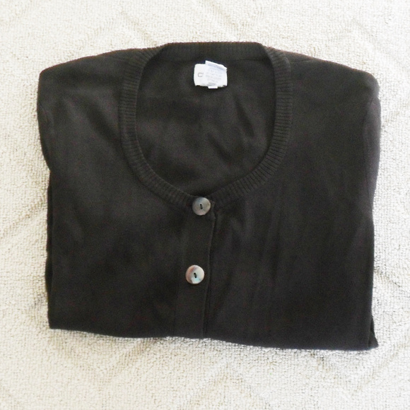 Chico's Dark Brown Button Up Sweater - Picture 4 of 6